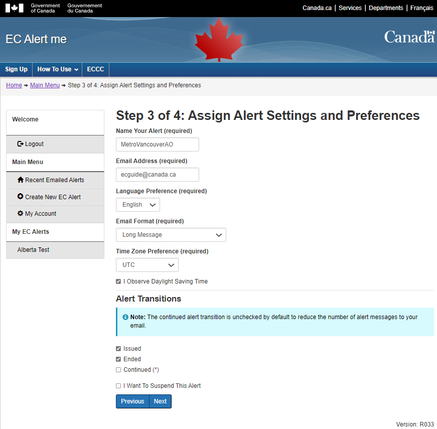 Step 3 of 4: Assign Alert Settings and Preferences