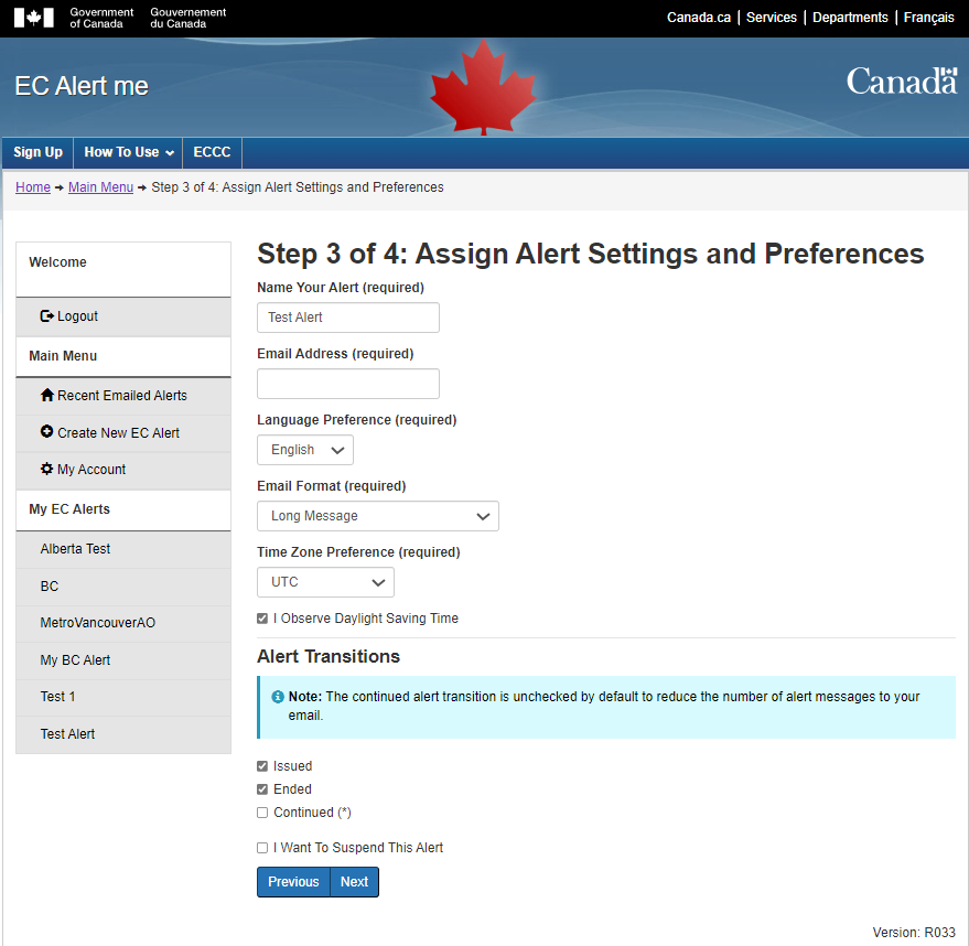 Step 3 of 4: Assign Alert Settings and Preferences